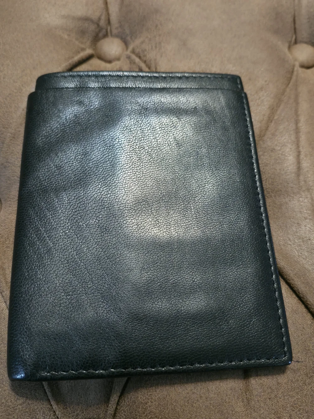 Leather Bifold Wallet in Dark Green